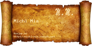 Michl Mia névjegykártya